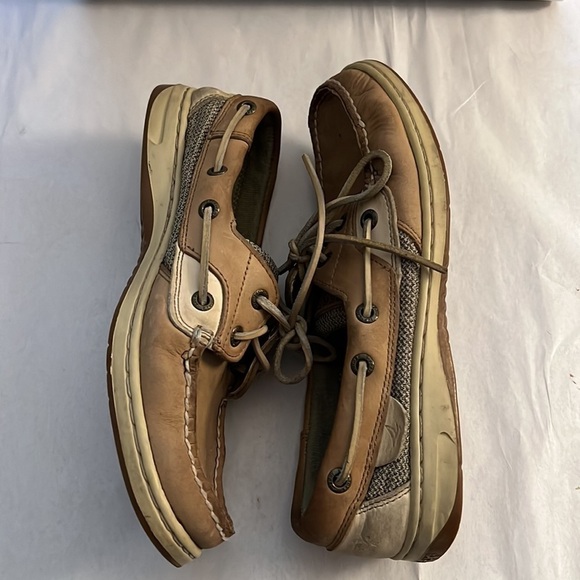 Sperry Top Sider Songfish leather woman’s lace up loafers sz 7 M linen oat - Picture 9 of 10